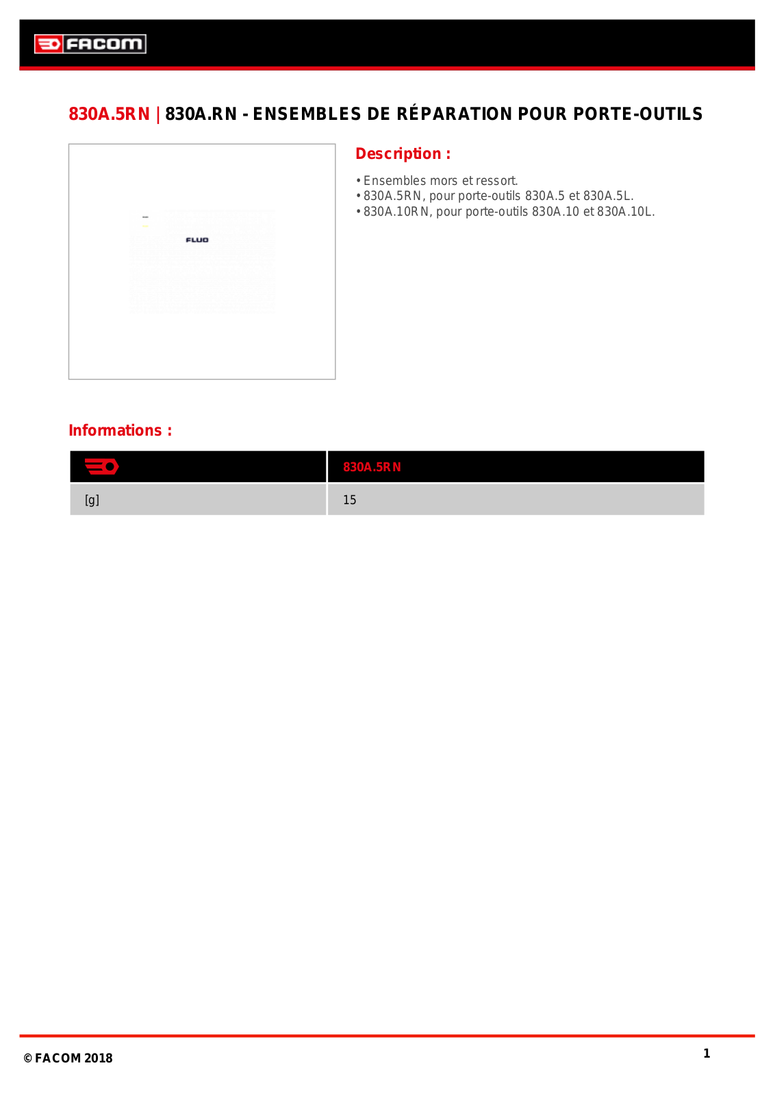 Facom 830A.5RN Specification - ManualMachine.com