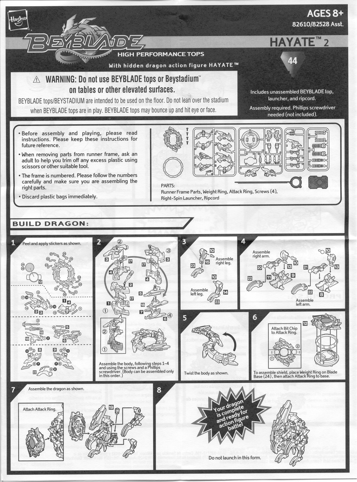 HASBRO Beyblade Hayate 2 User Manual