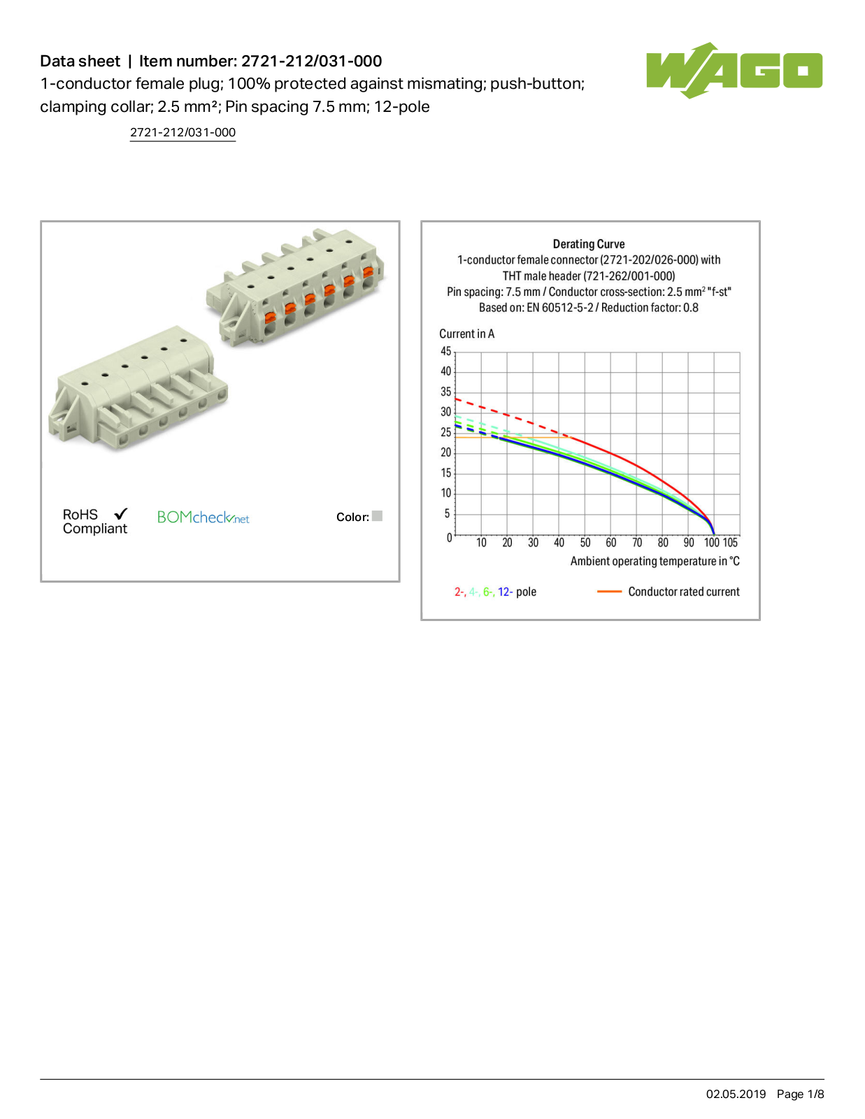 Wago 2721-212/031-000 Data Sheet