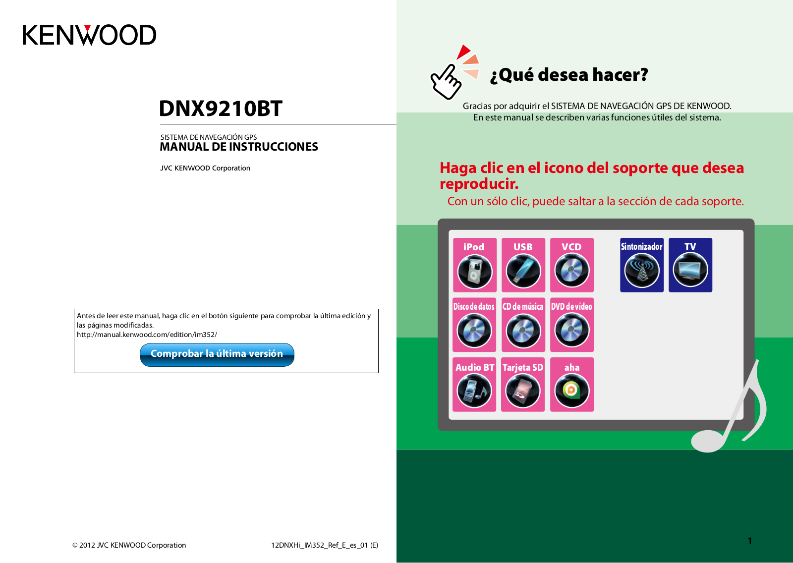 Kenwood DNX 9210 BT Instruction Manual