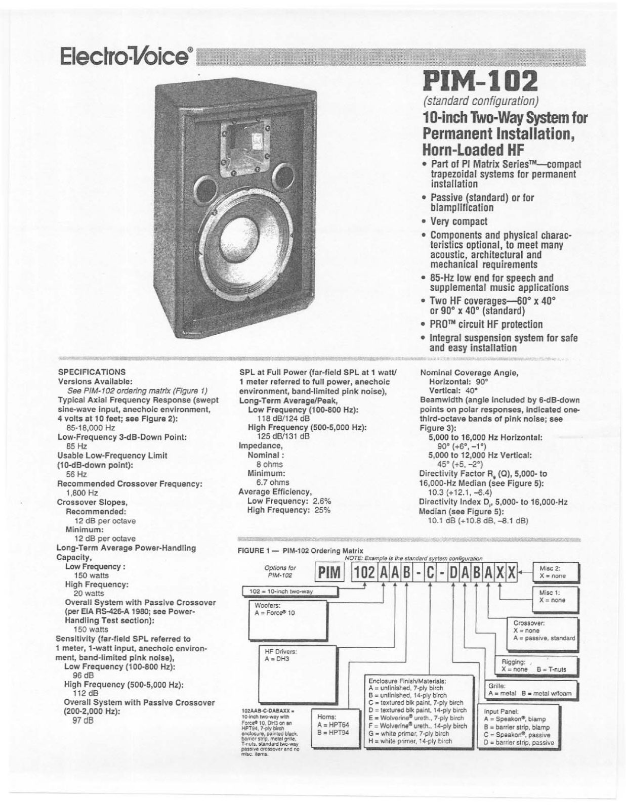 Electro-Voice PIM-102 User Manual