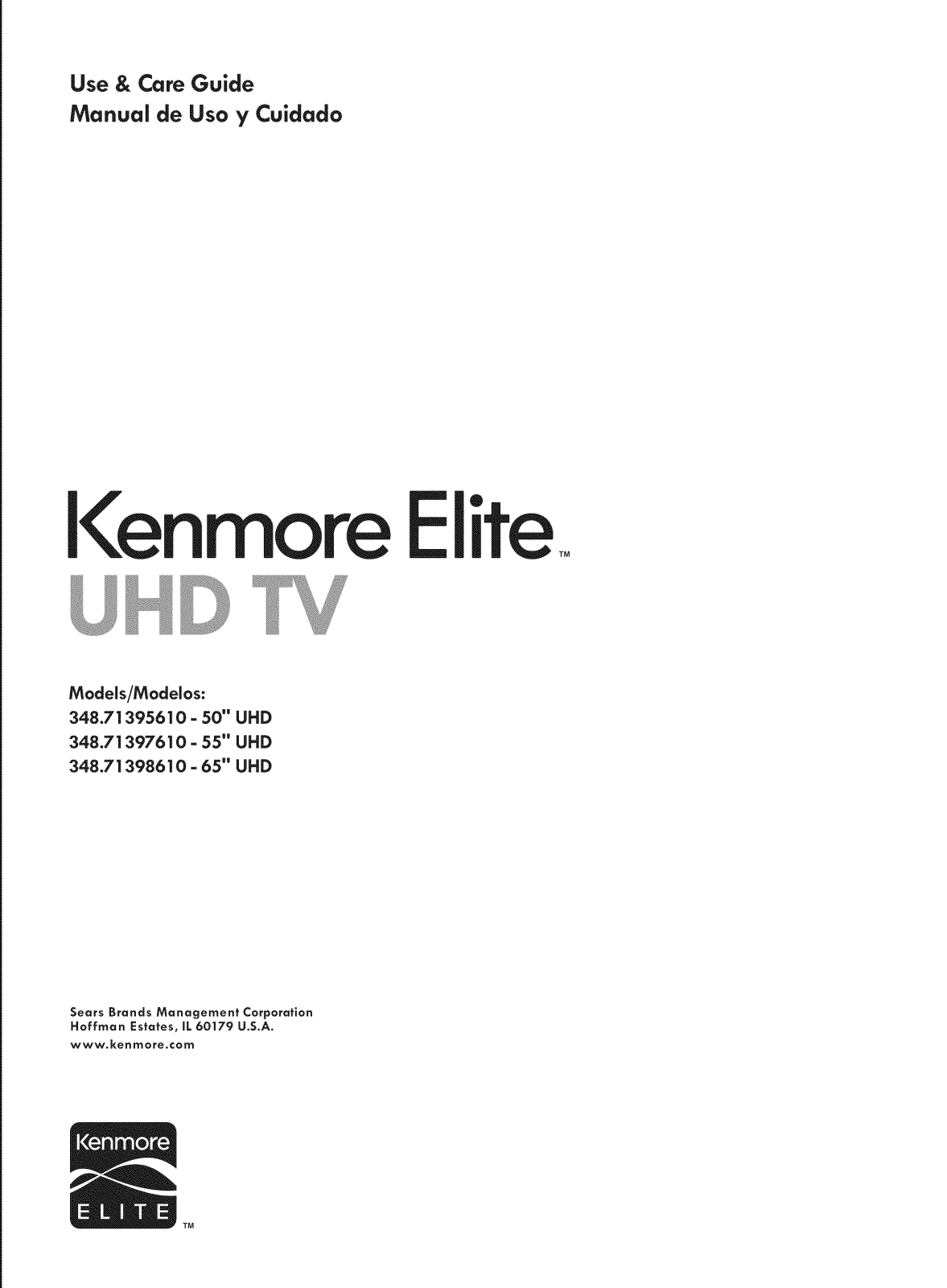 Kenmore Elite 34871395610, 34871397610, 34871398610 Owner’s Manual