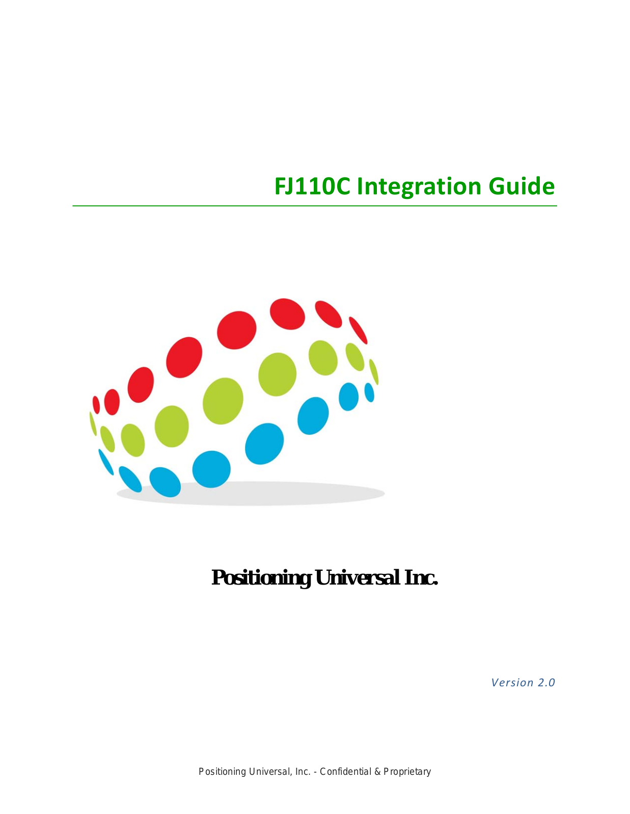 Positioning Universal FJ110C User Manual