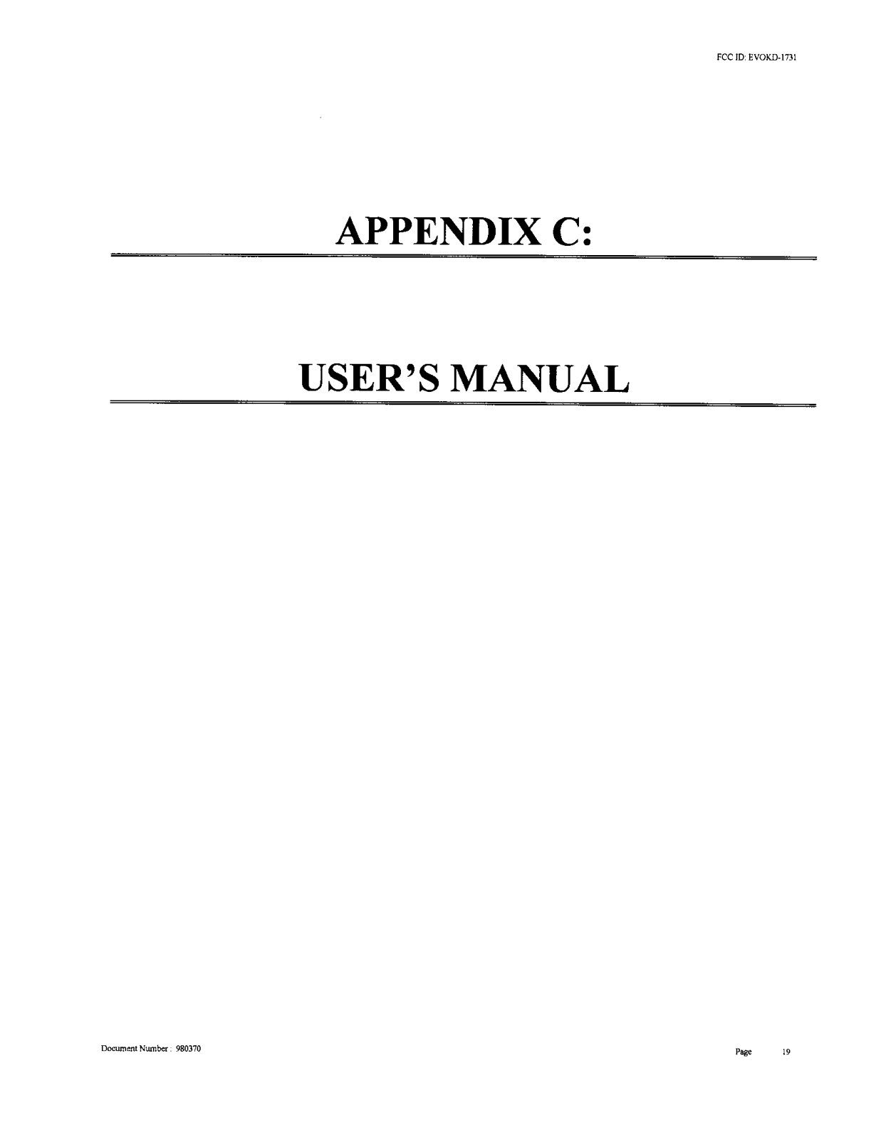 Korea Data Systems Co KD 1731 User Manual