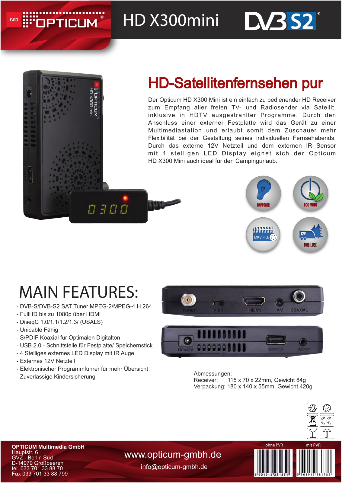 Opticum HD X300 User Manual