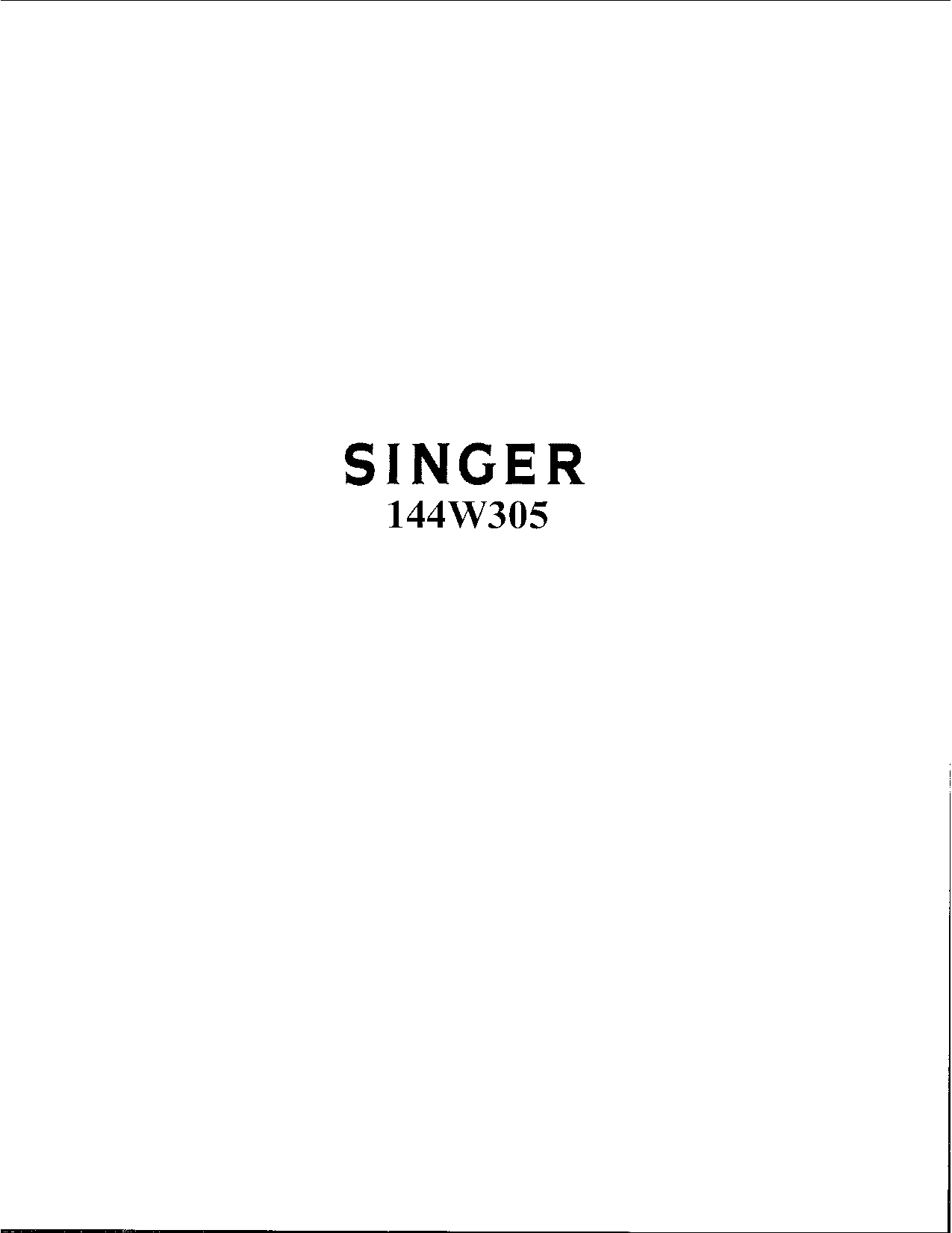 Singer 144W305 User Manual