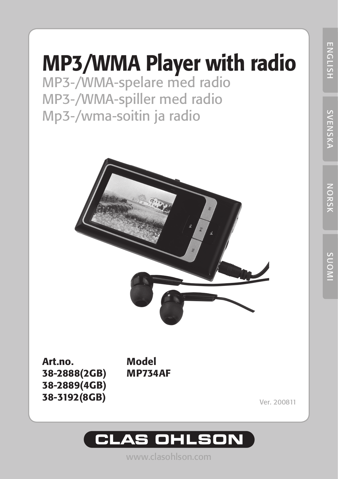 Clas Ohlson MP734AF Instruction Manual