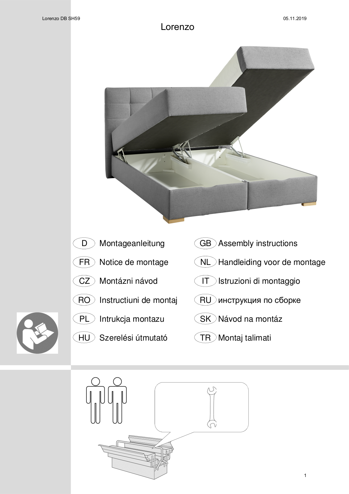 Home affaire Lorenzo DB SH59 Assembly instructions