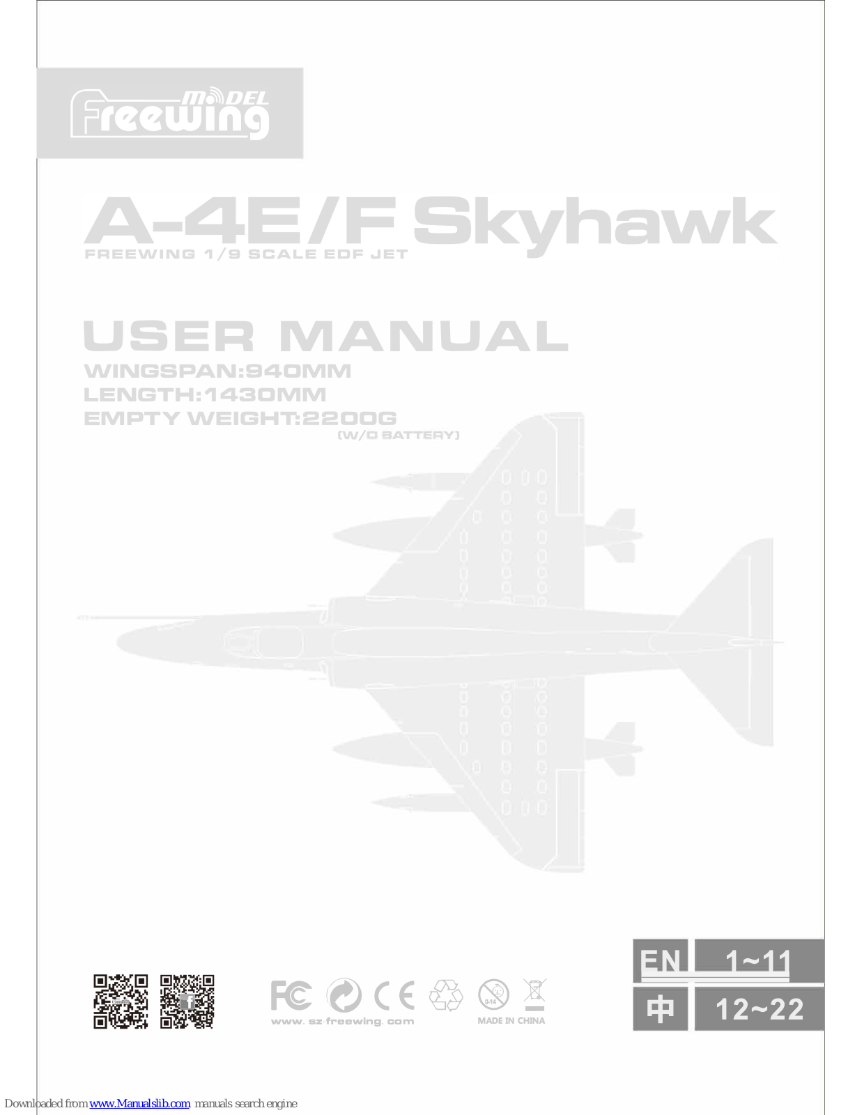 Freewing A-4E/F Skyhawk User Manual