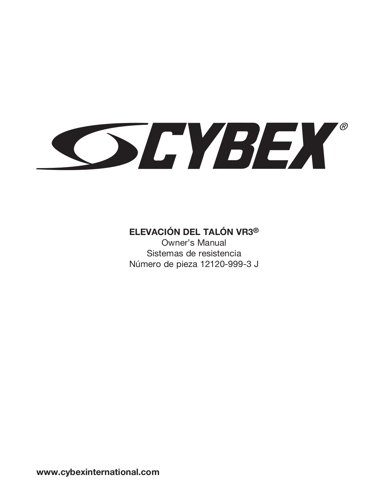 Cybex VR3 Standing Calf Owner’s Manual