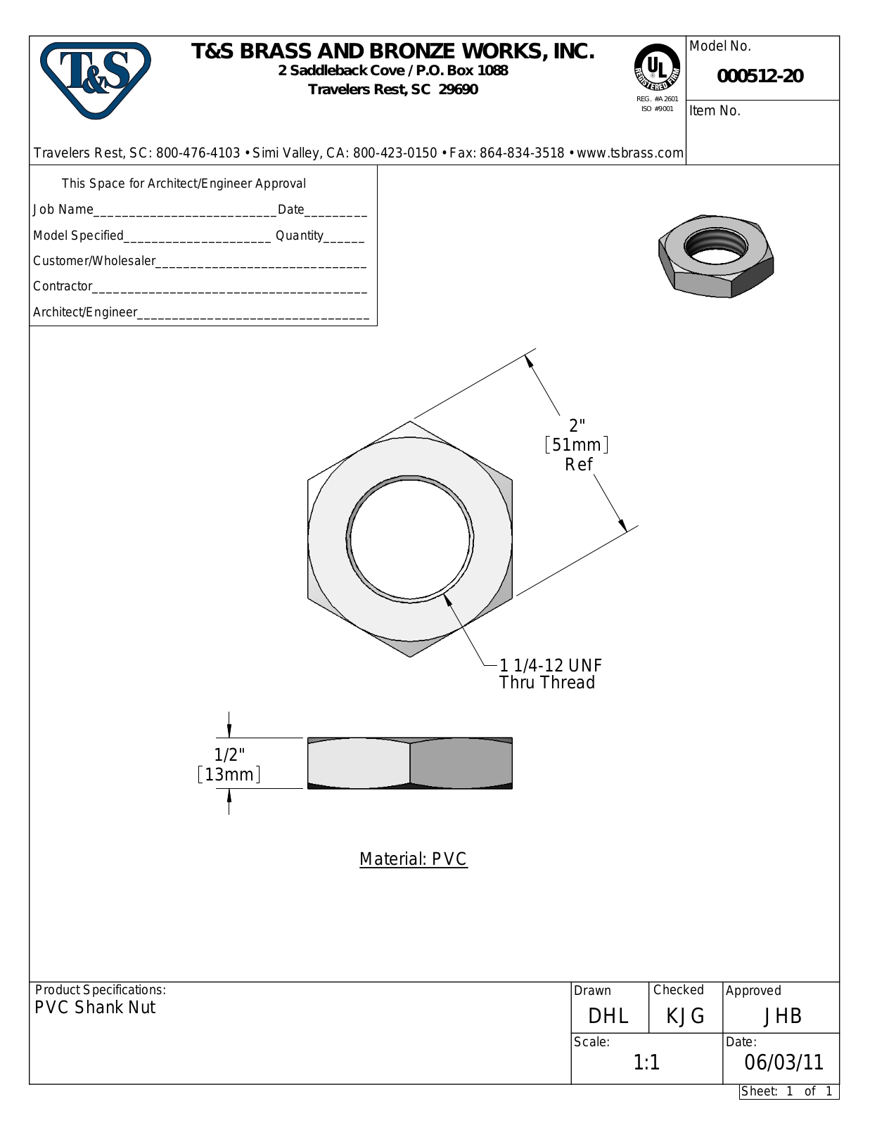 T&S Brass 000512-20 User Manual