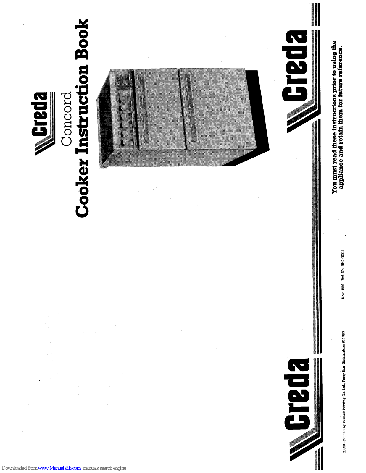 Creda HB49421, Concord 49421 Instruction Book