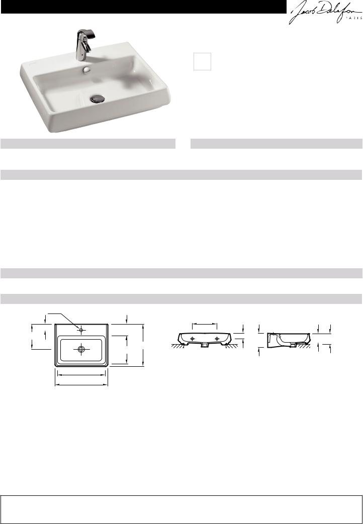 Jacob Delafon FIT E1188-00 Datasheet