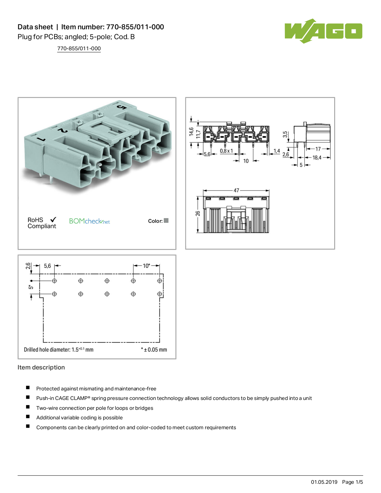 Wago 770-855/011-000 Data Sheet