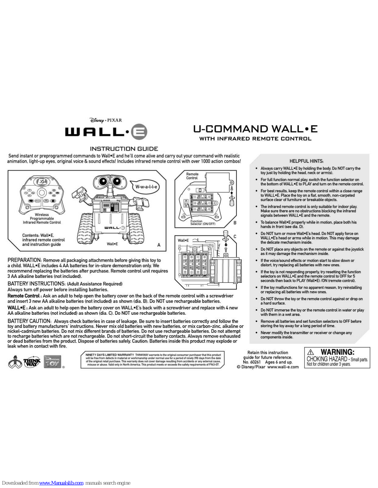 Disney WALL-E, U-Command WALL-E Instruction Manual