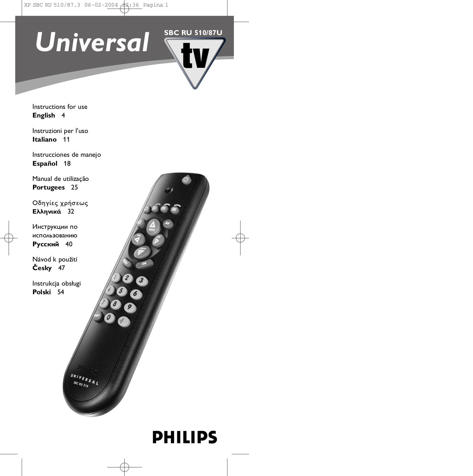 Philips SBC RU 510-87U User Manual