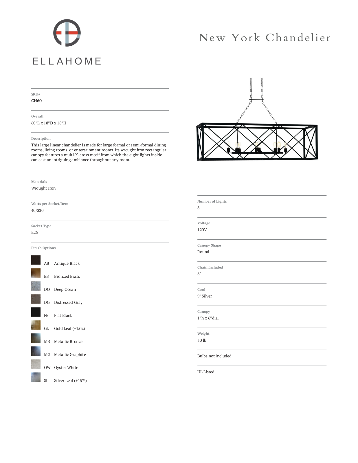 ellahome ELLH1389 Specification - ManualMachine.com