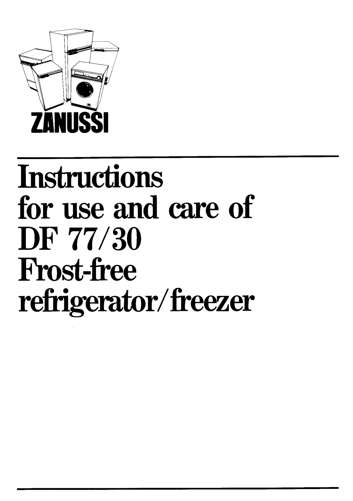 Zanussi DF 77 30 User Manual