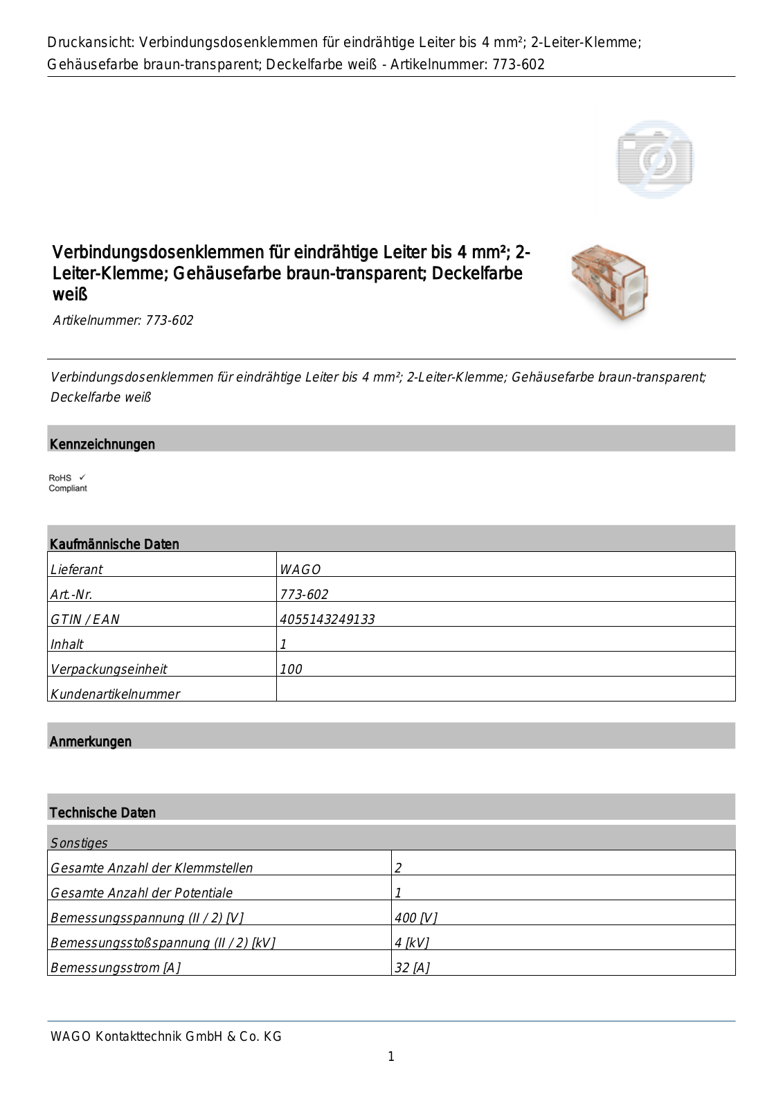 WAGO 773-602 Datasheet - ManualMachine.com
