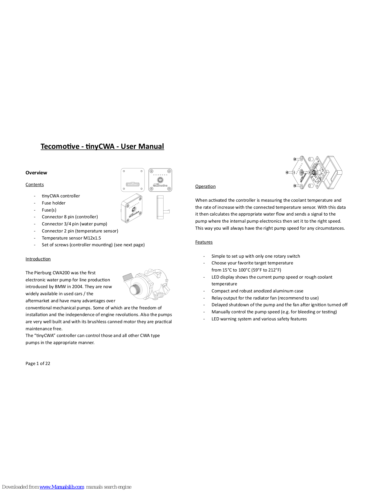 Tecomotive tinyCWA User Manual