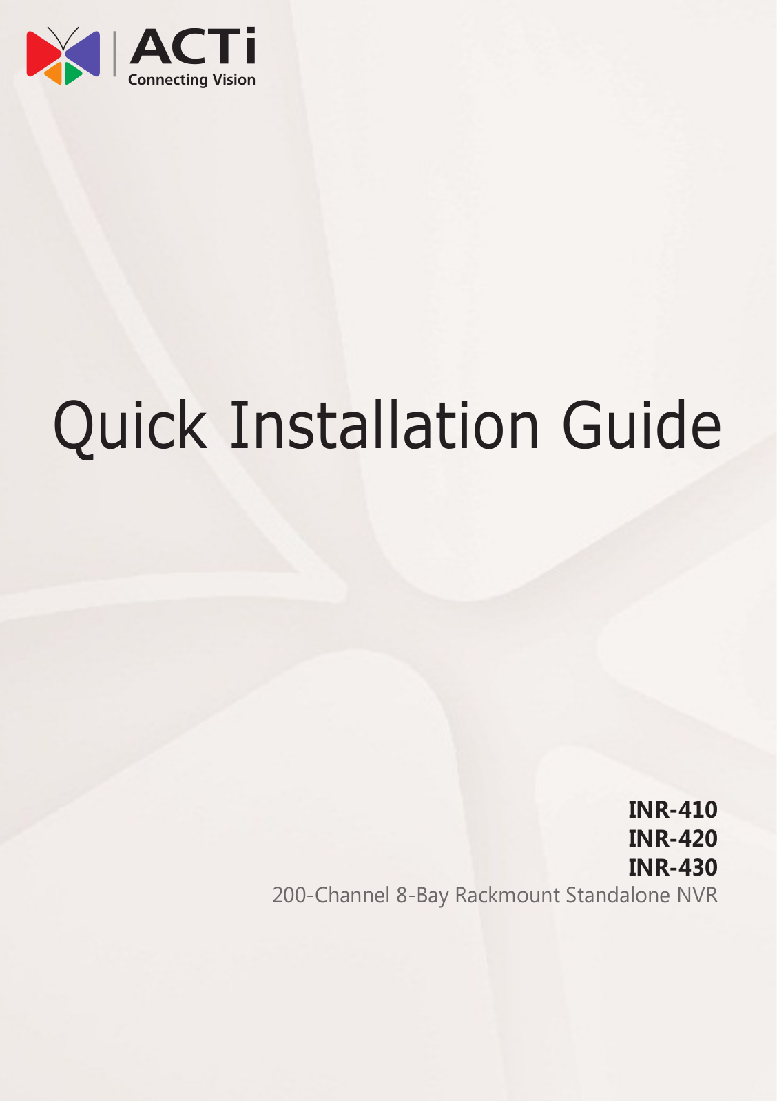 ACTi INR-430 Installation Guide