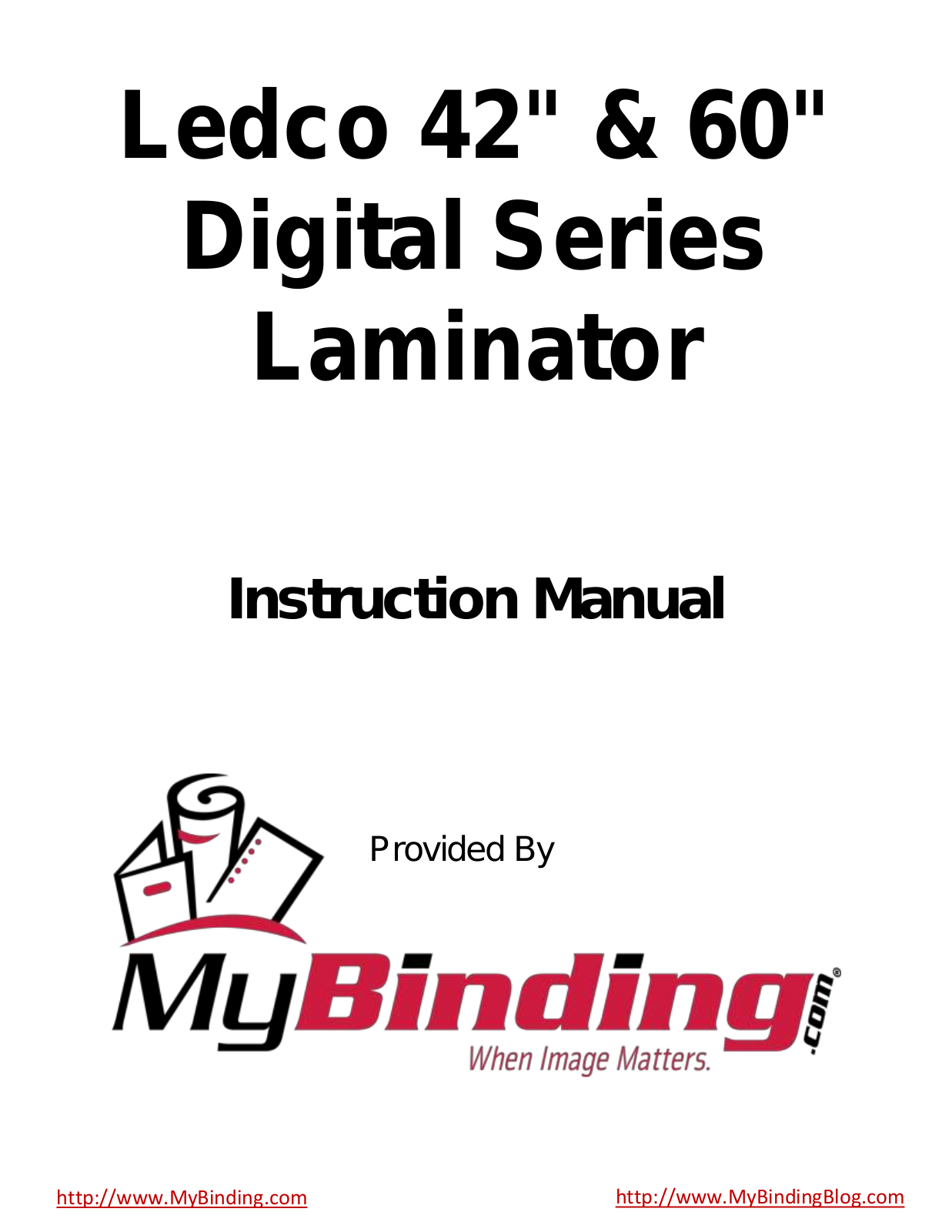 Ledco Laminator, D-423, D-603 Instruction Manual