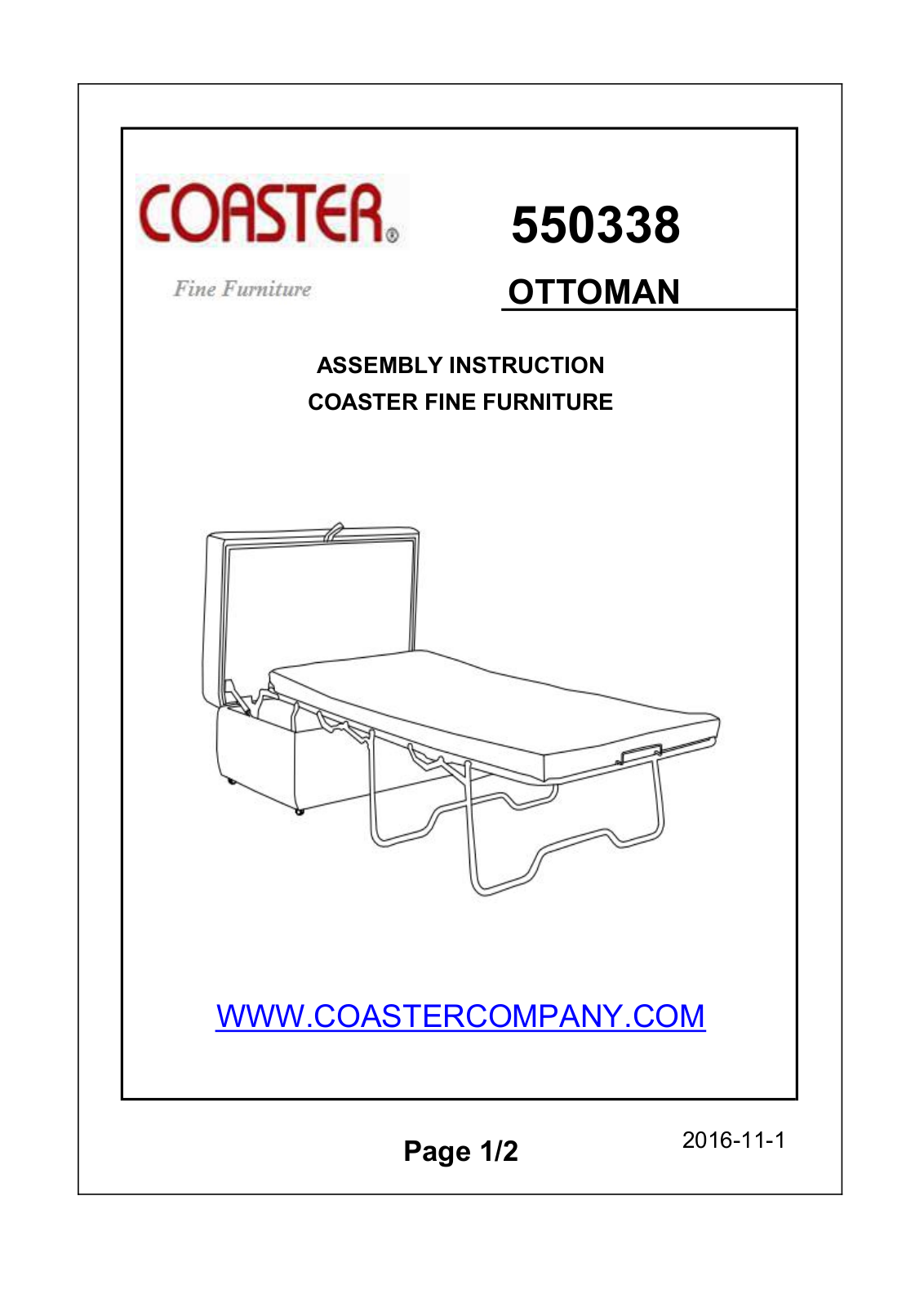 Coaster 550338 Assembly Guide