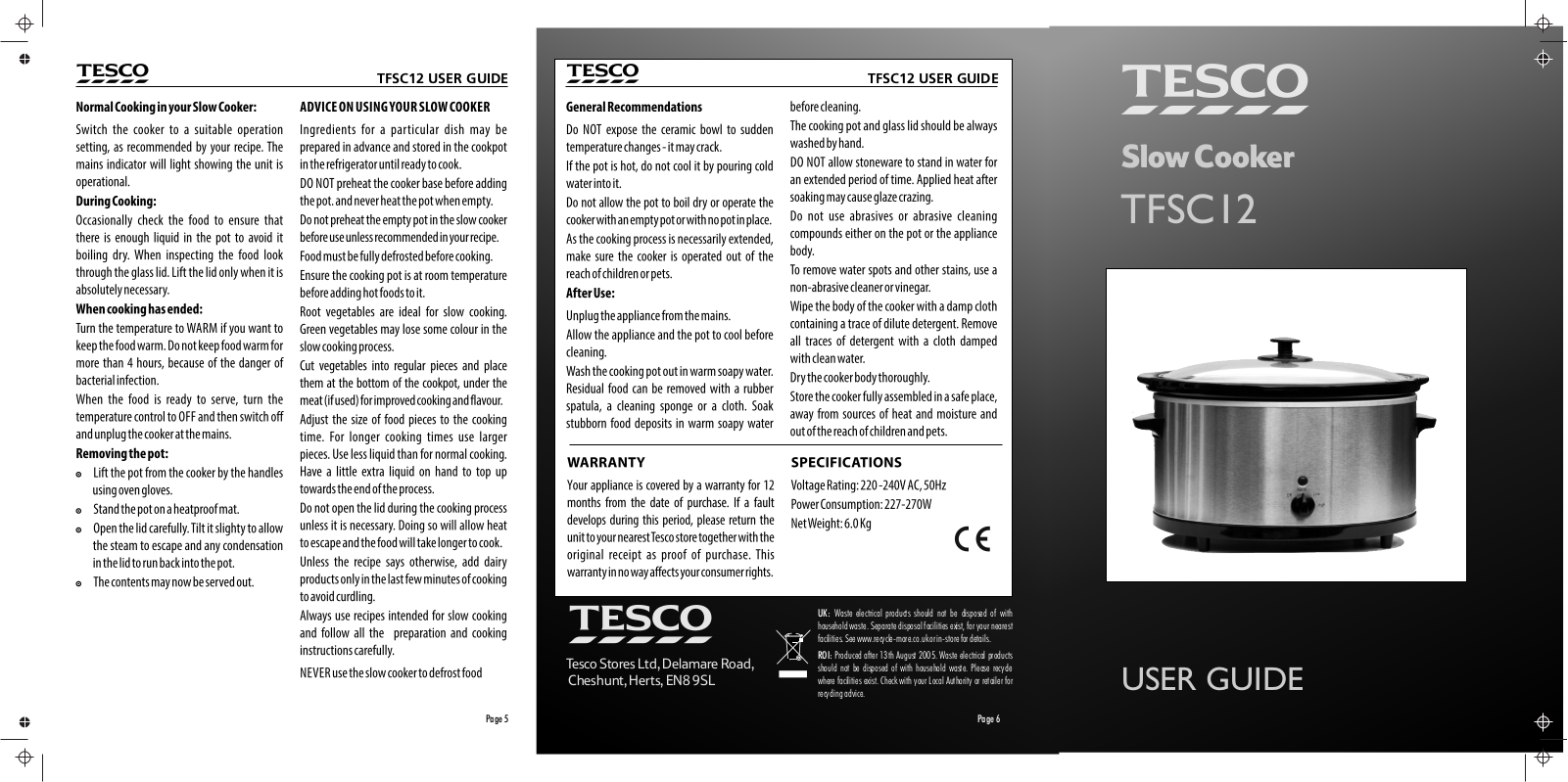 Tesco TFSC12 User Manual