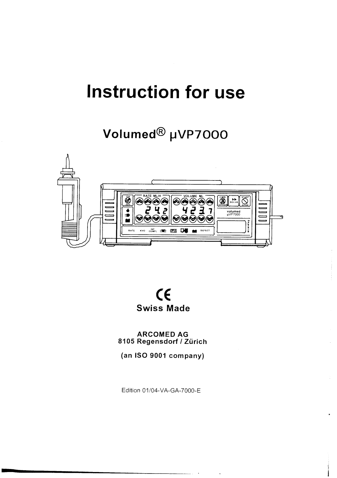 Arcomed Volumed uVP7000 User manual