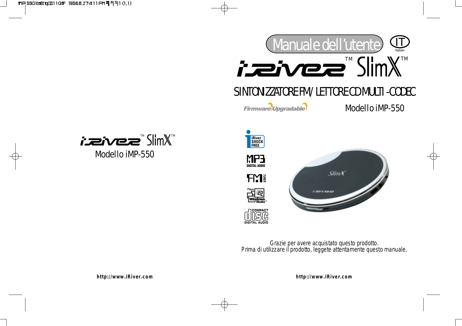 Iriver IMP-550 User Manual