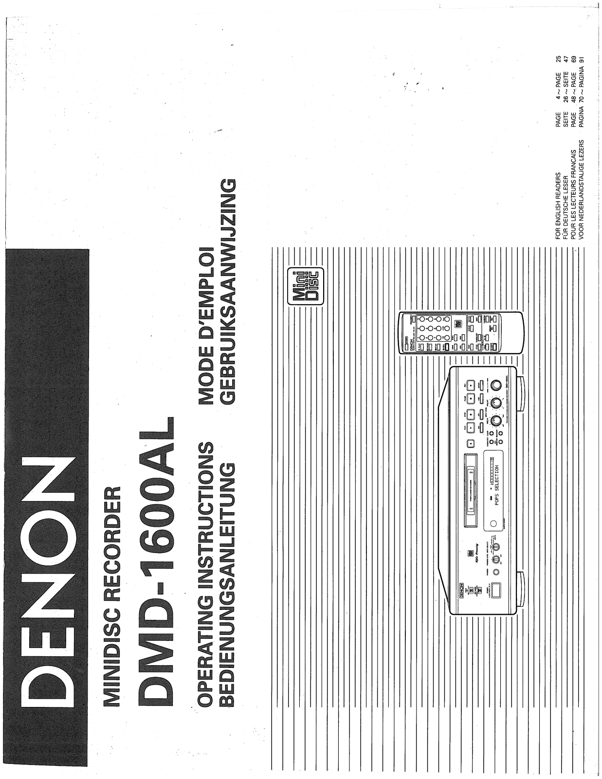 Denon DMD-1600AL Owner's Manual