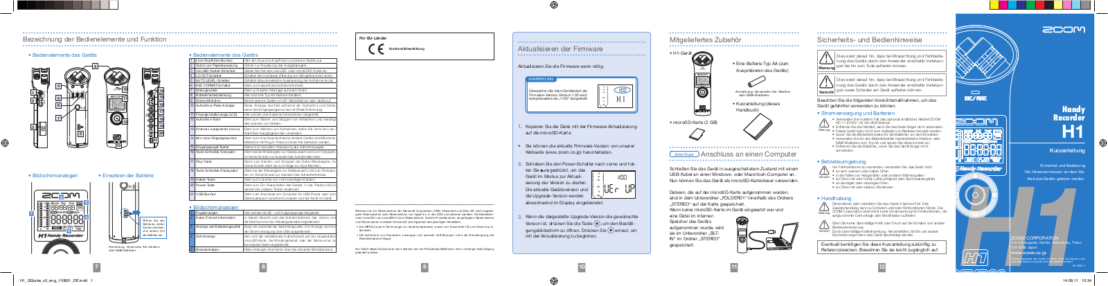 Zoom H1 Operation Manual