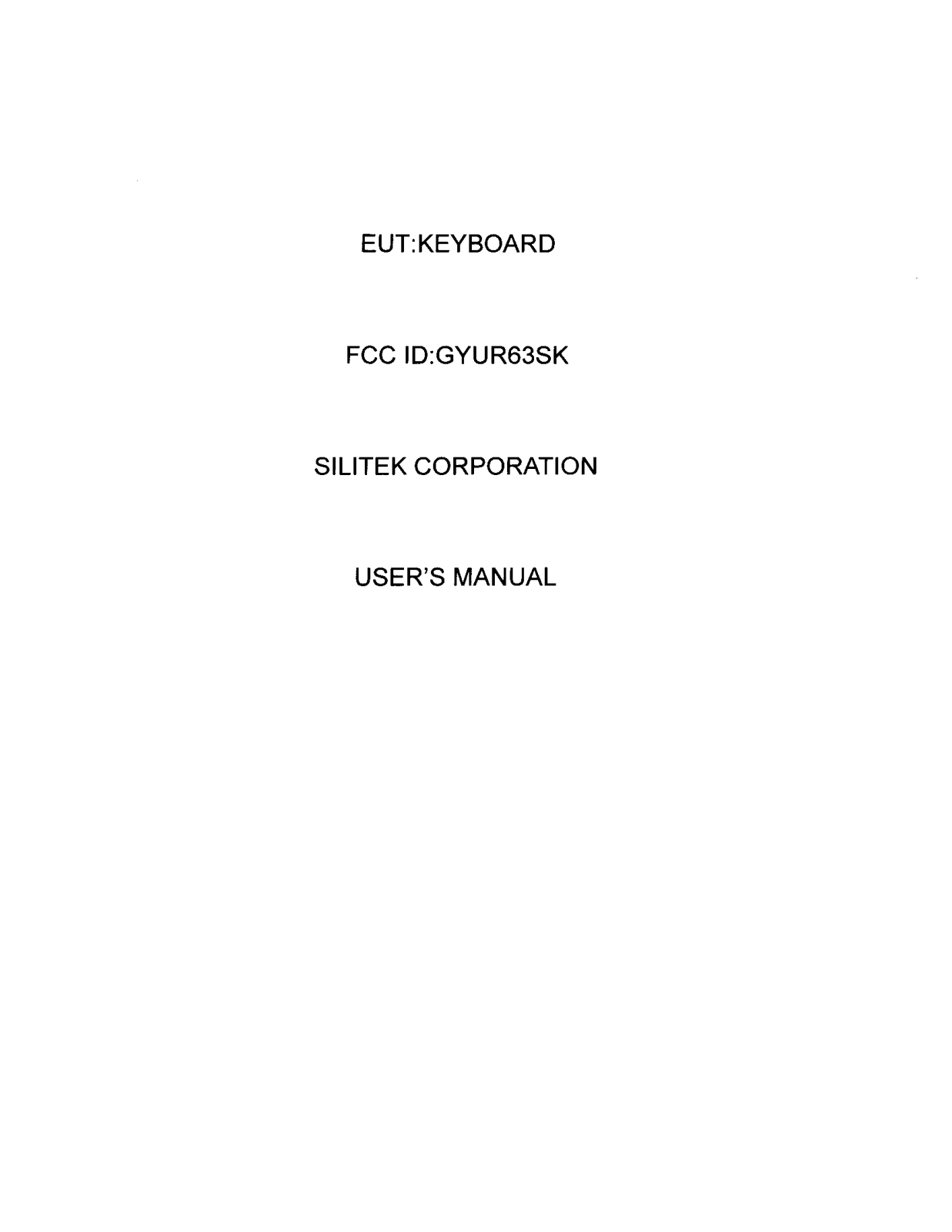Silitek R63SK Users Manual - ManualMachine.com