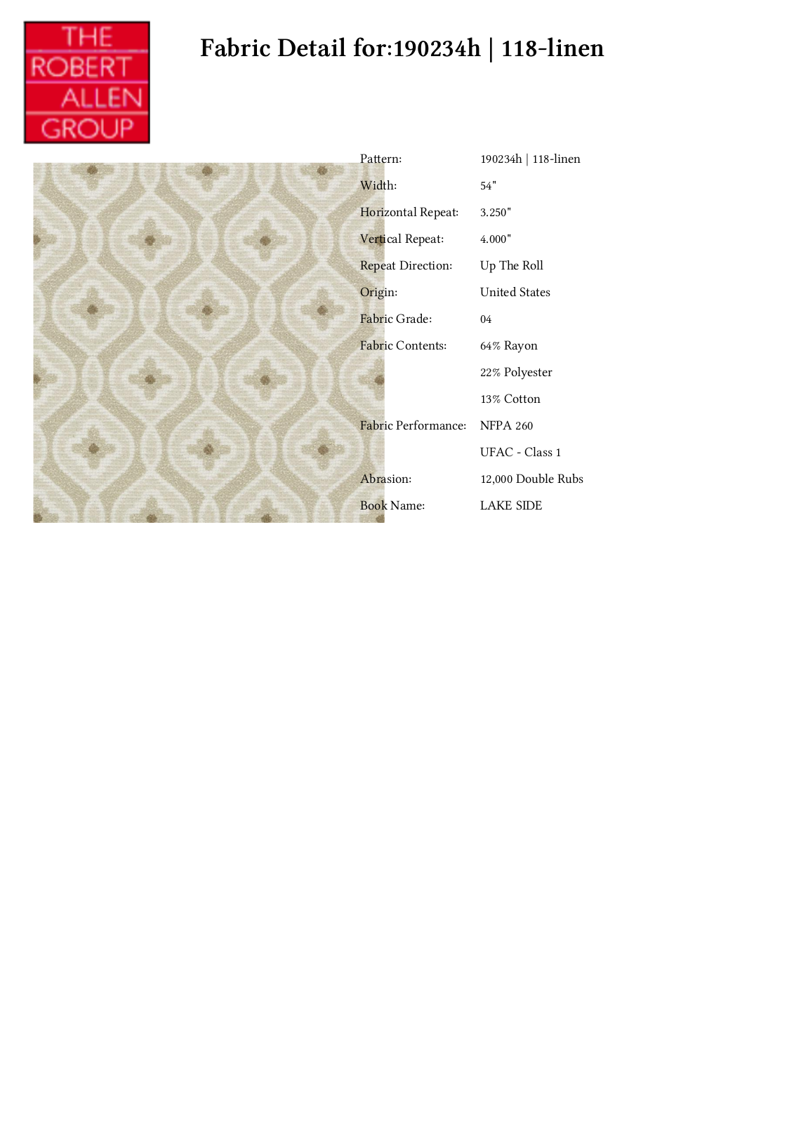 Duralee CRAL5160 Specifications - ManualMachine.com