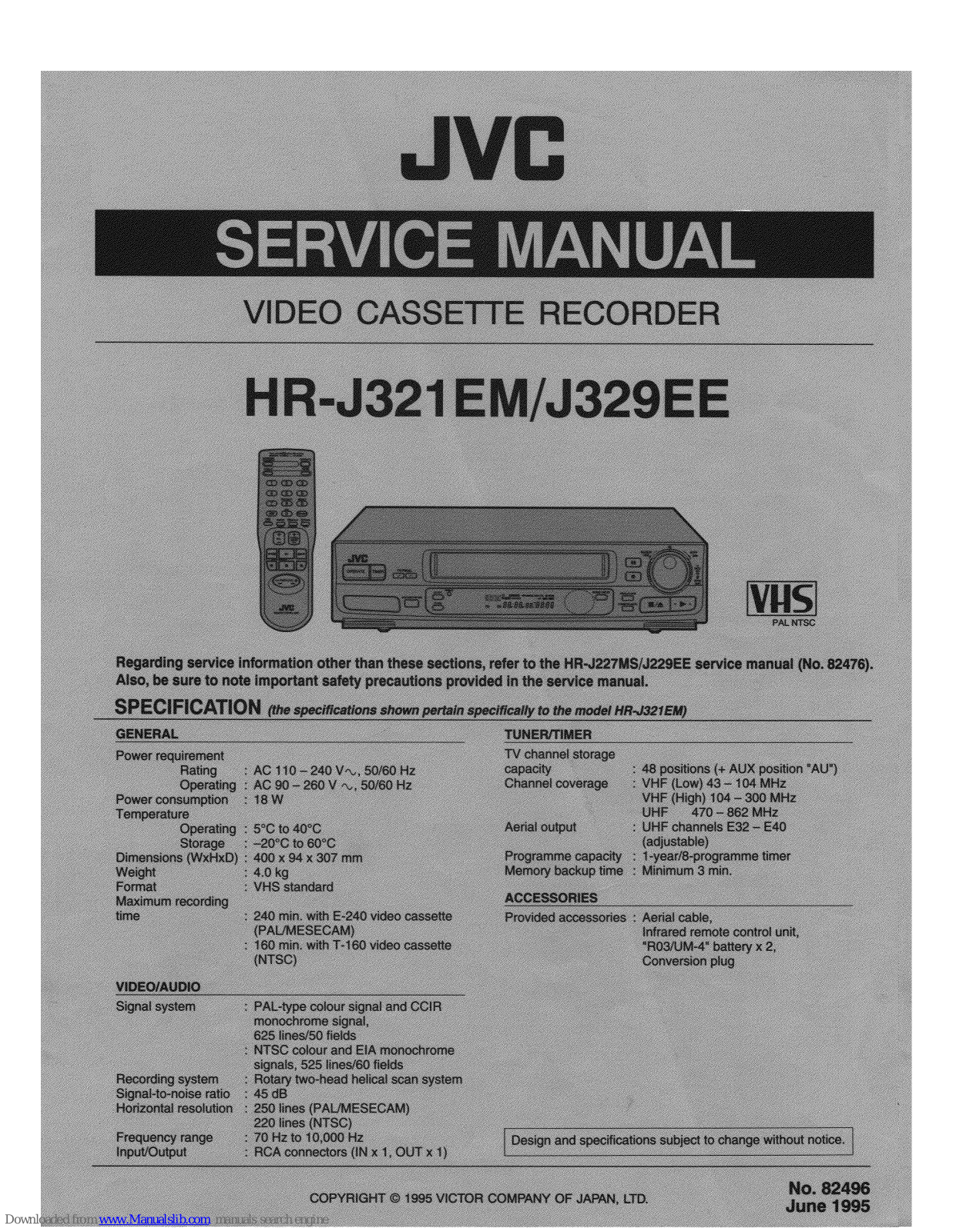 JVC HR-J329EE Service Manual