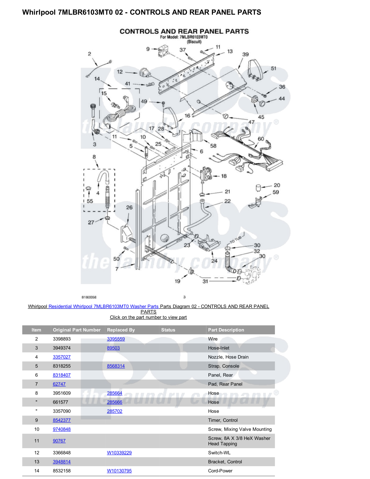 Whirlpool 7MLBR6103MT0 Parts Diagram