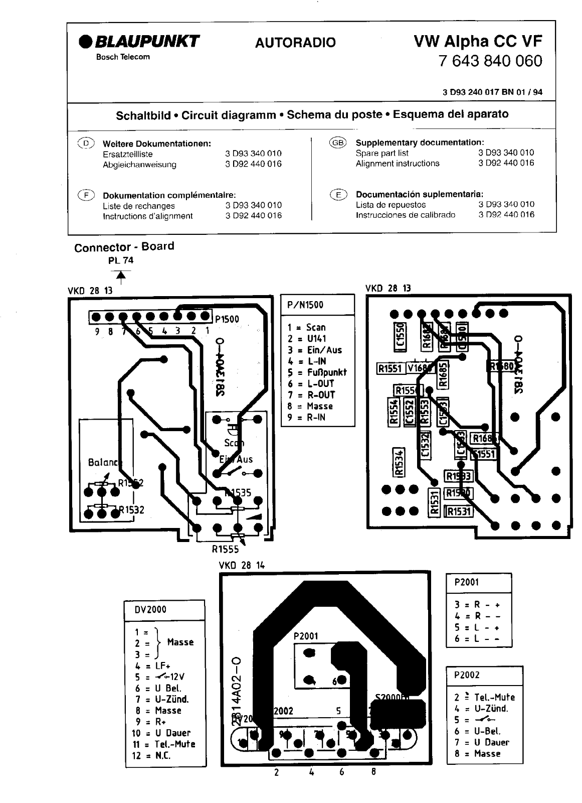 BLAUPUNKT Alpha CC VW Service Manual