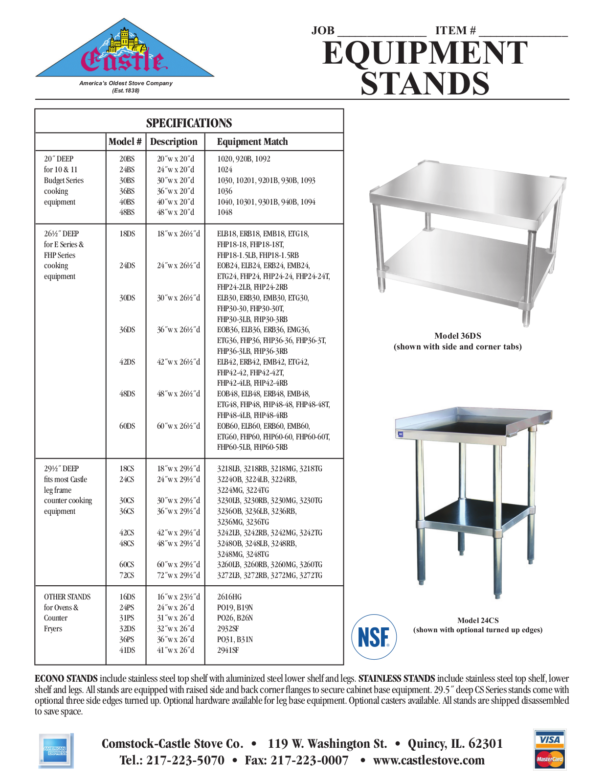 Comstock Castle 16DS User Manual