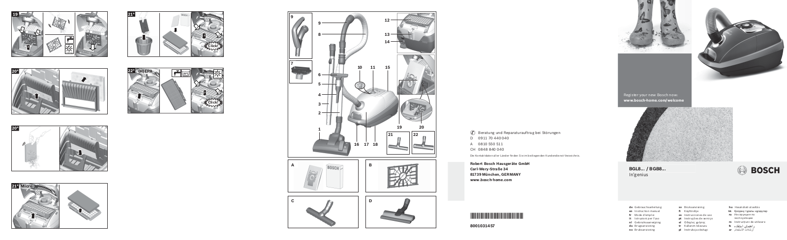 Bosch BGL8SIL1 User Manual