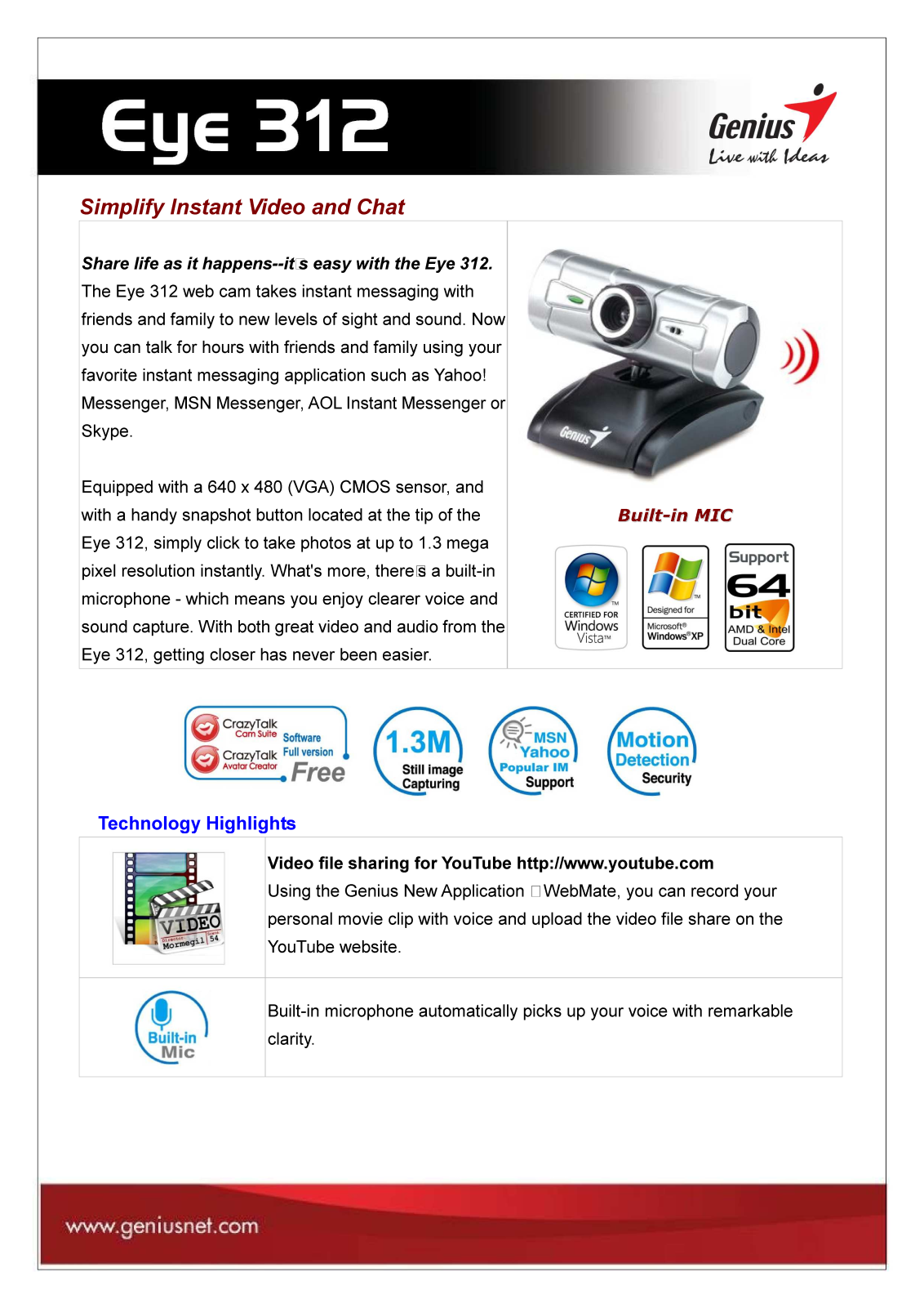 Genius EYE 312 User Manual