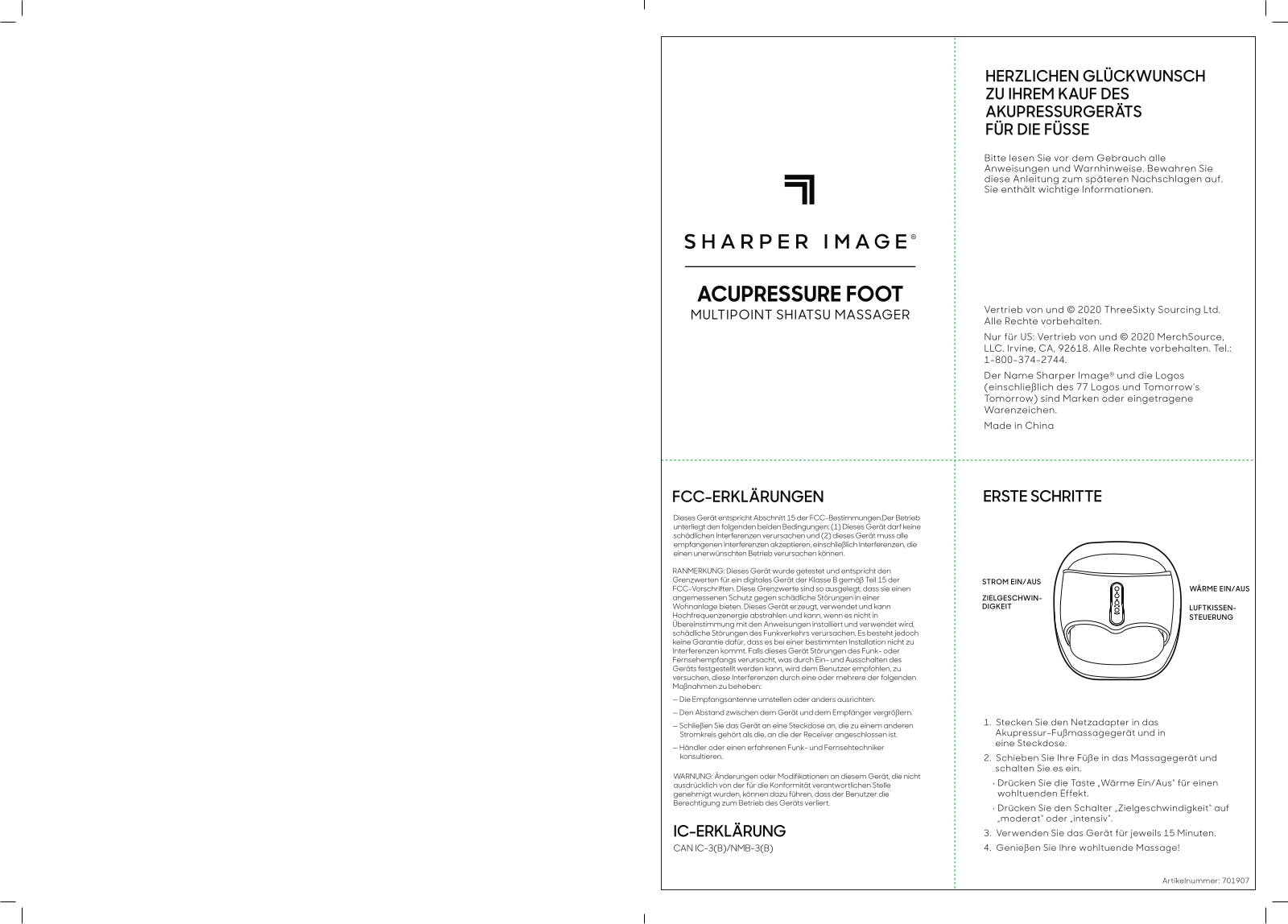 Sharper Image 701907 User Manual