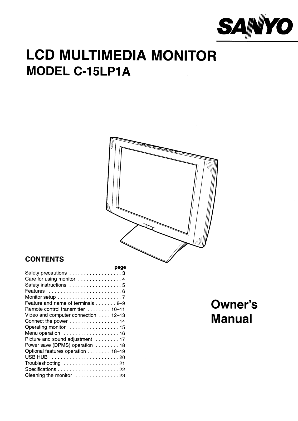 Sanyo C-15LP1A Instruction Manual