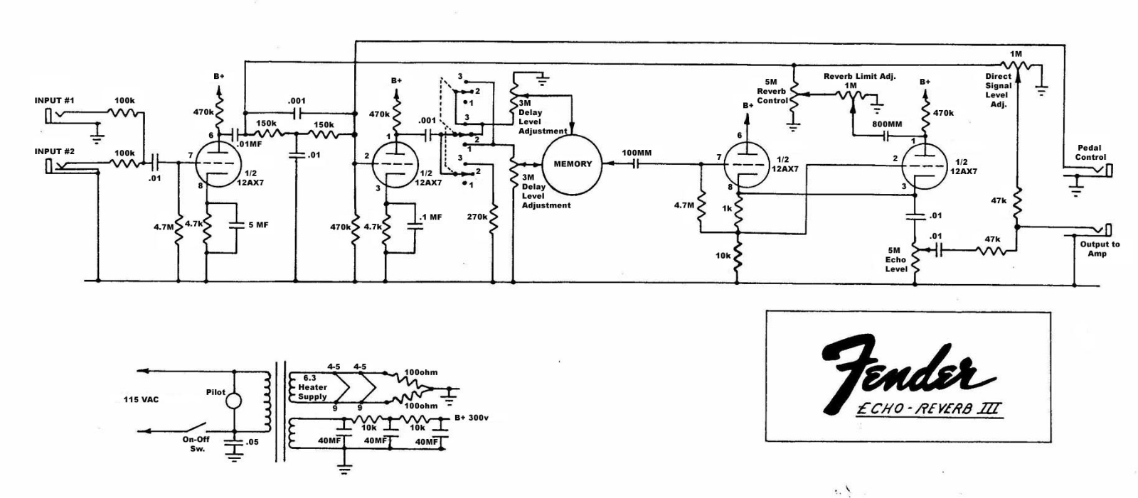 Fender echo iii oilcan schematic