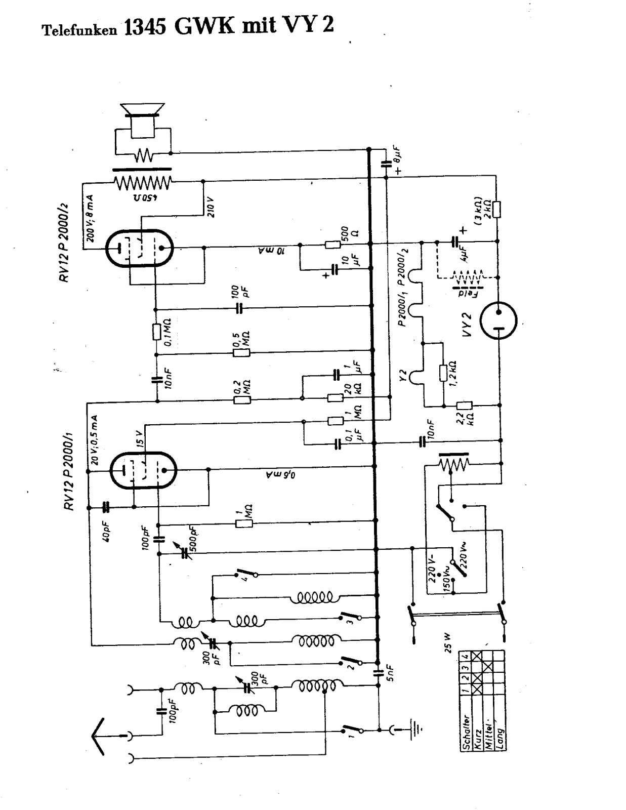 Telefunken 1345-GWK-mit-VY2 Schematic