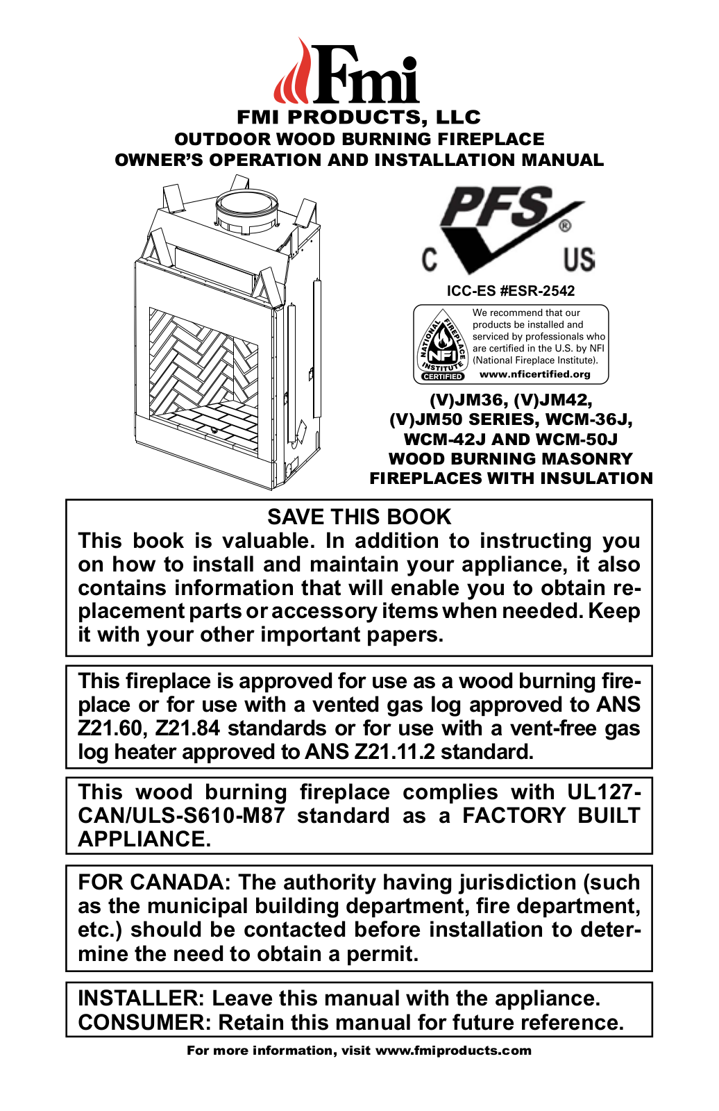 FMI VJM42, VJM36 User Manual