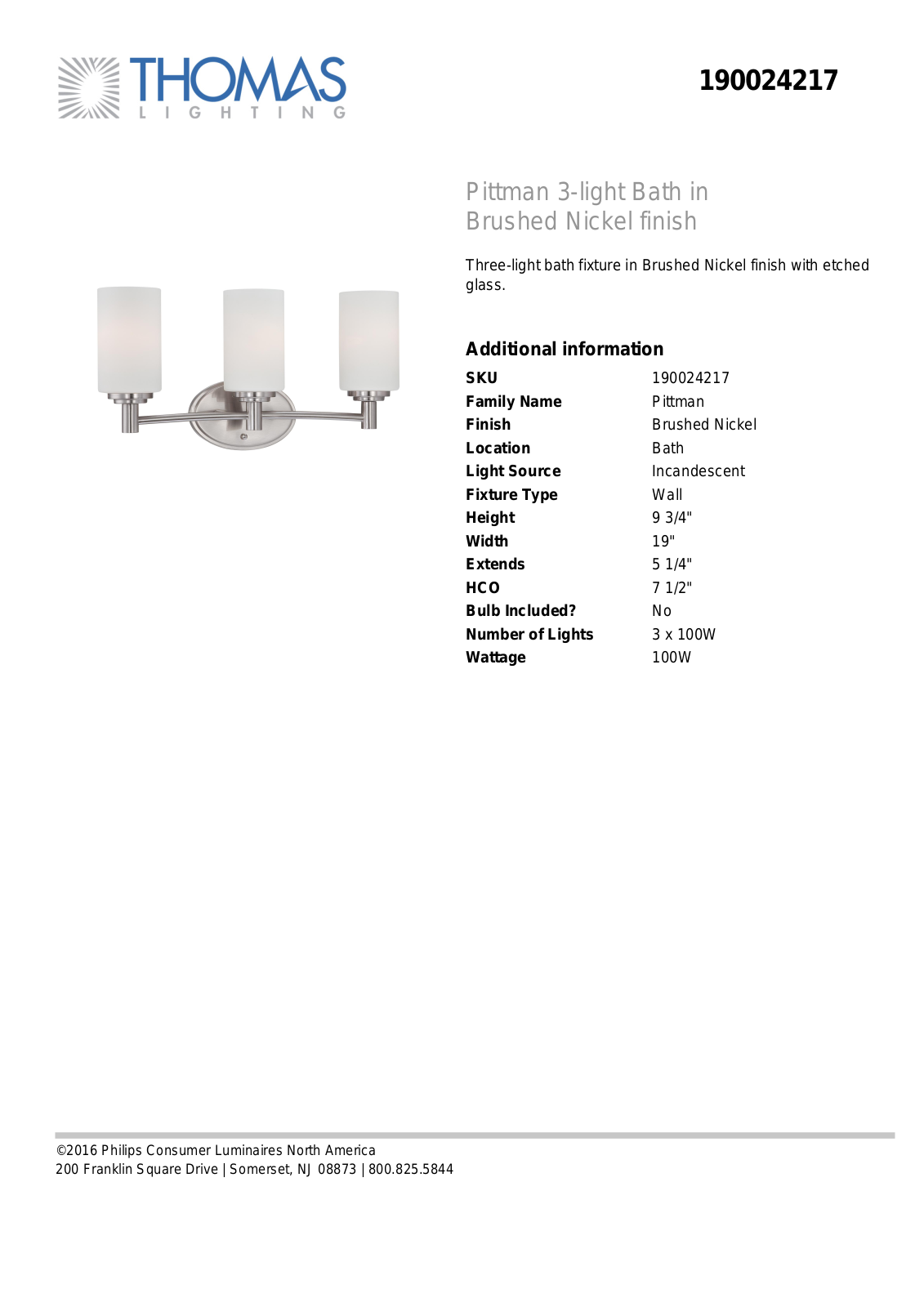 Thomas Lighting 190024217 User Manual - ManualMachine.com