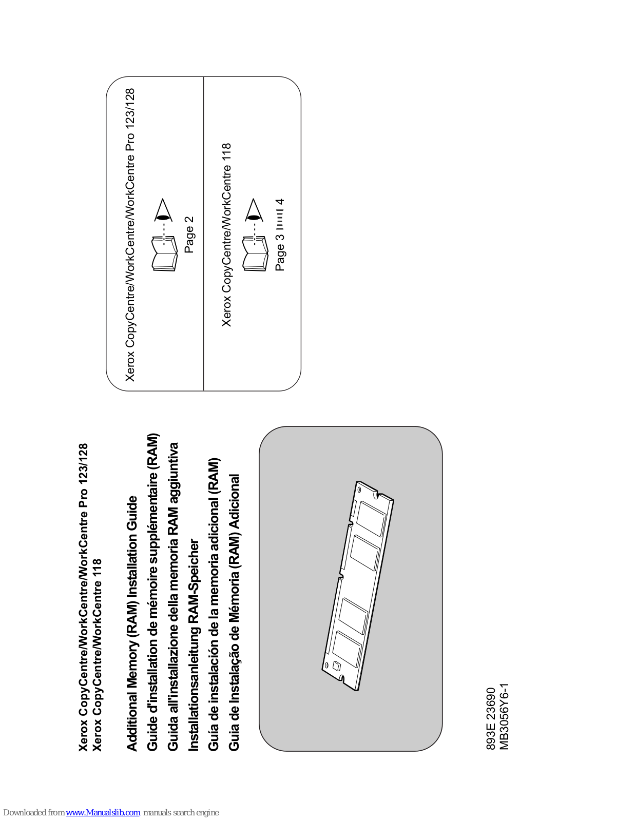 Xerox M123 - WorkCentre B/W Laser, C123 - Copycentre B/W Laser, WorkCentre Pro 123, CopyCentre 123, WorkCentre 123 Hardware Installation Manual