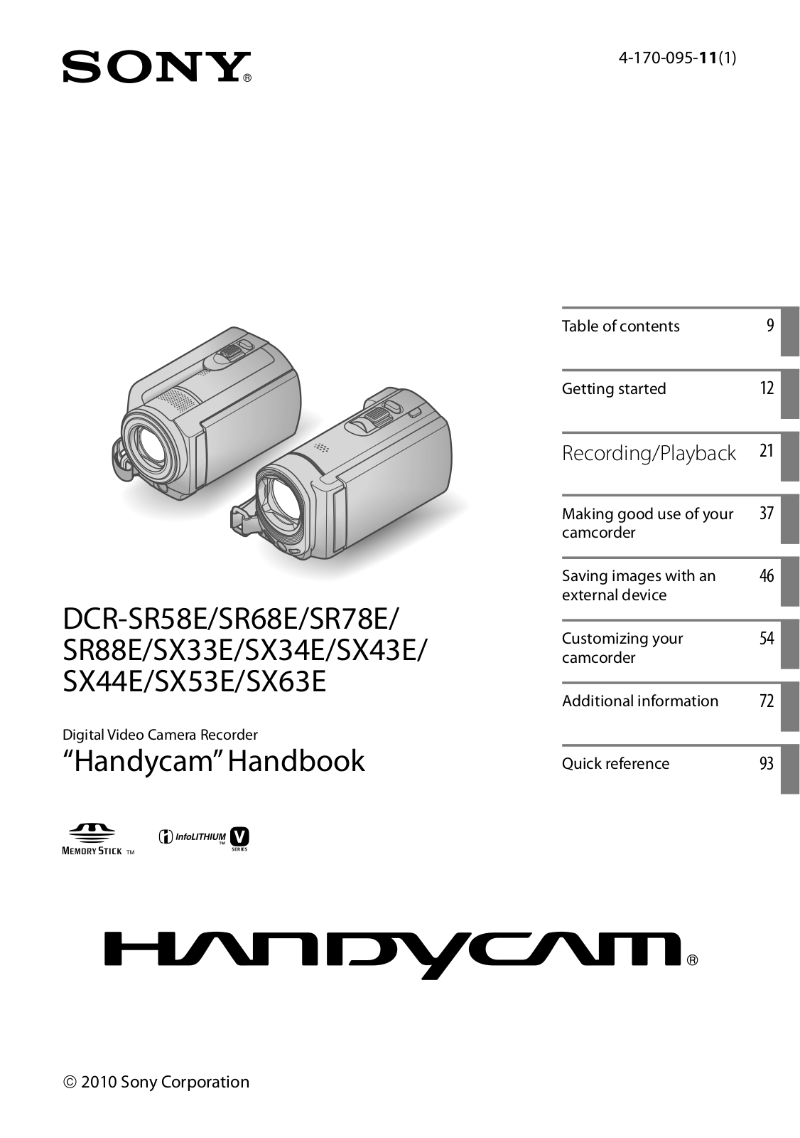 Sony 4-170-095-11 User Manual