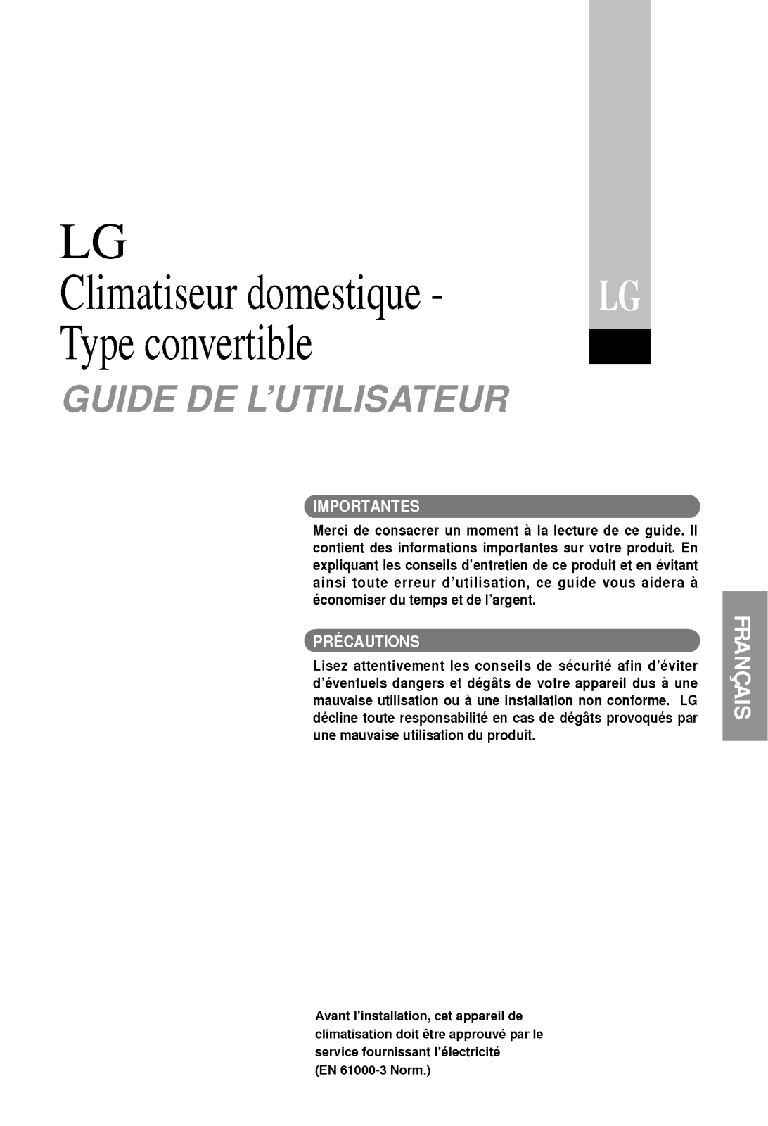 LG LV-B1860RL User Manual