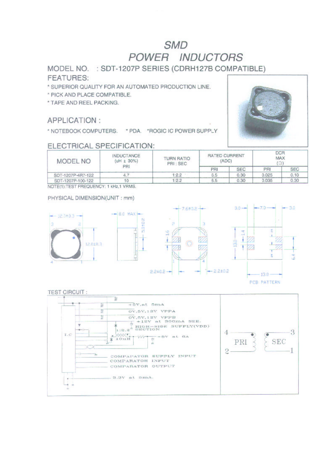 MICRO SDT-1207P Datasheet